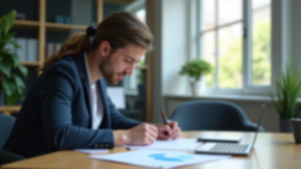 Finanční analytik pracuje s rozpočtovými dokumenty a kalkulačkou