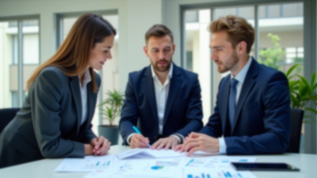 Tým analytiků ministerstva financí diskutuje nad dlouhodobými plány a finančními projekcemi v moderní kanceláři